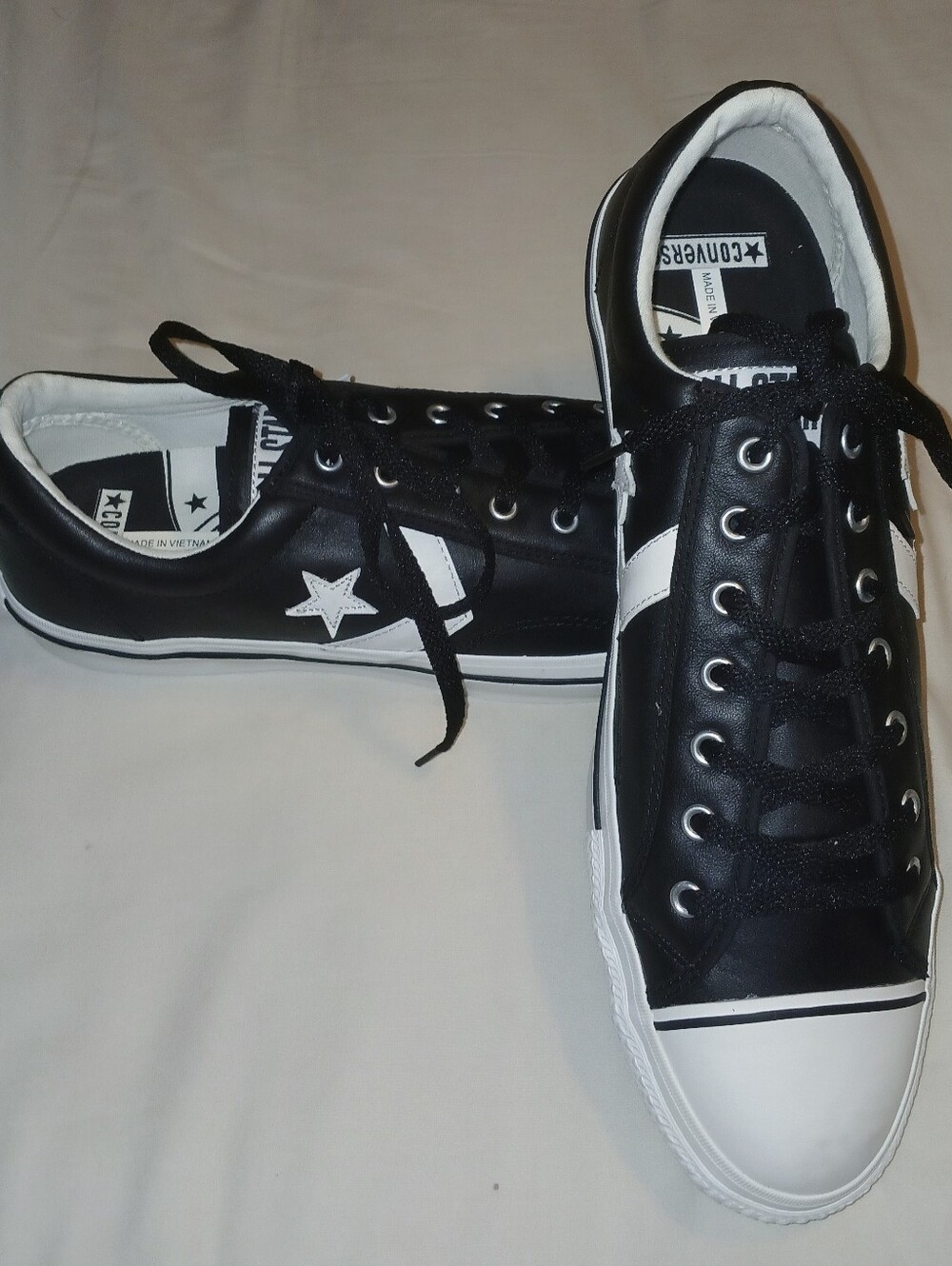 Converse ⭐️ All-Star ⭐️ Black Leather Low Top Sneakers ✨️ Size 13 ✨️ Brand New